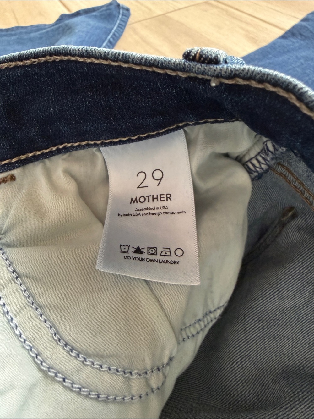 Mother denim the hustler roller sneak jeans in trouble maker size 29 - Picture 4 of 5